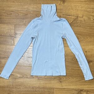 Everlane Cotton Sky Blue Long Sleeve Turtleneck Small